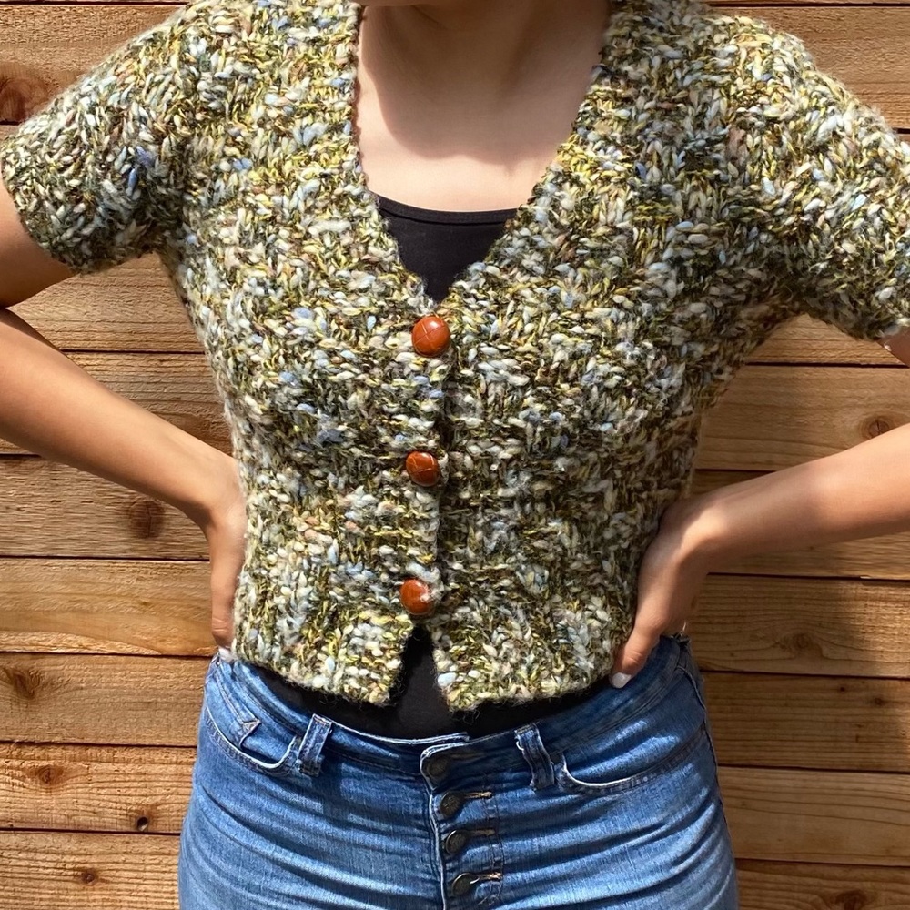 NEW Anthropologie Hand Knit by Dollie crop Sweater